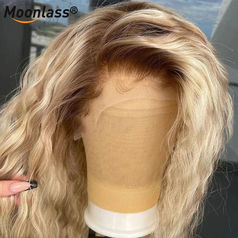 T4 13X4 Lace Frontal Human Hair Wig Blonde