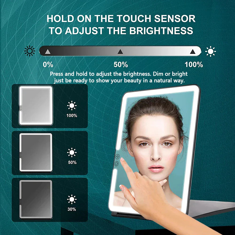 Led Make Up Mirror With Light Tool Portable