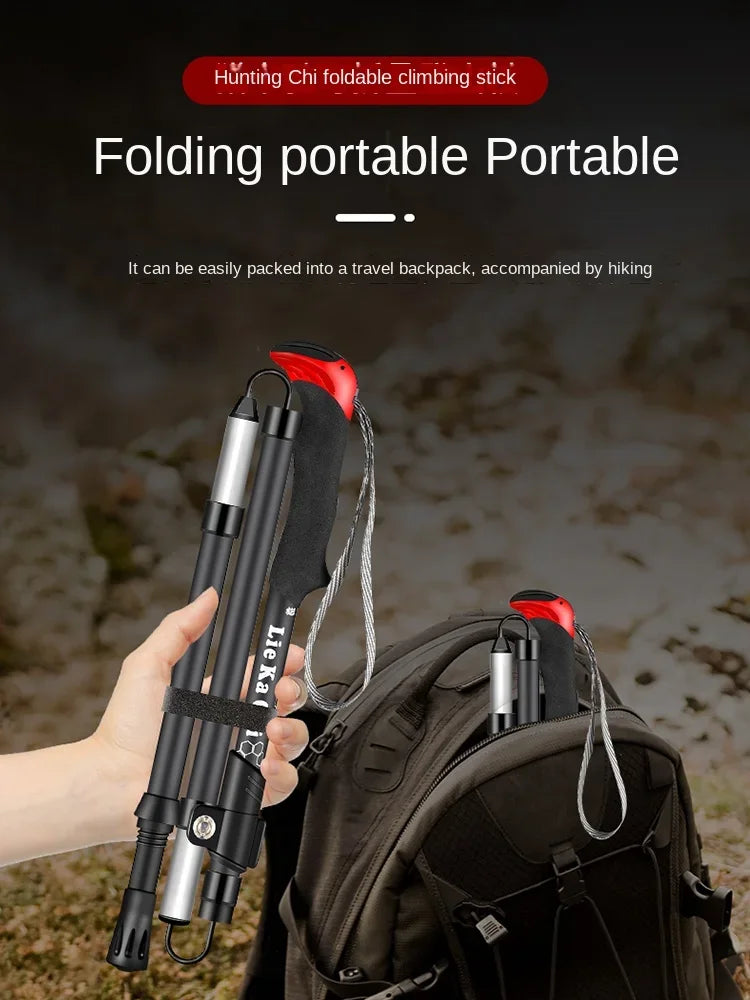 Folding Carbon Hiking Poles Outdoor Equipment Non-Slip Climbing