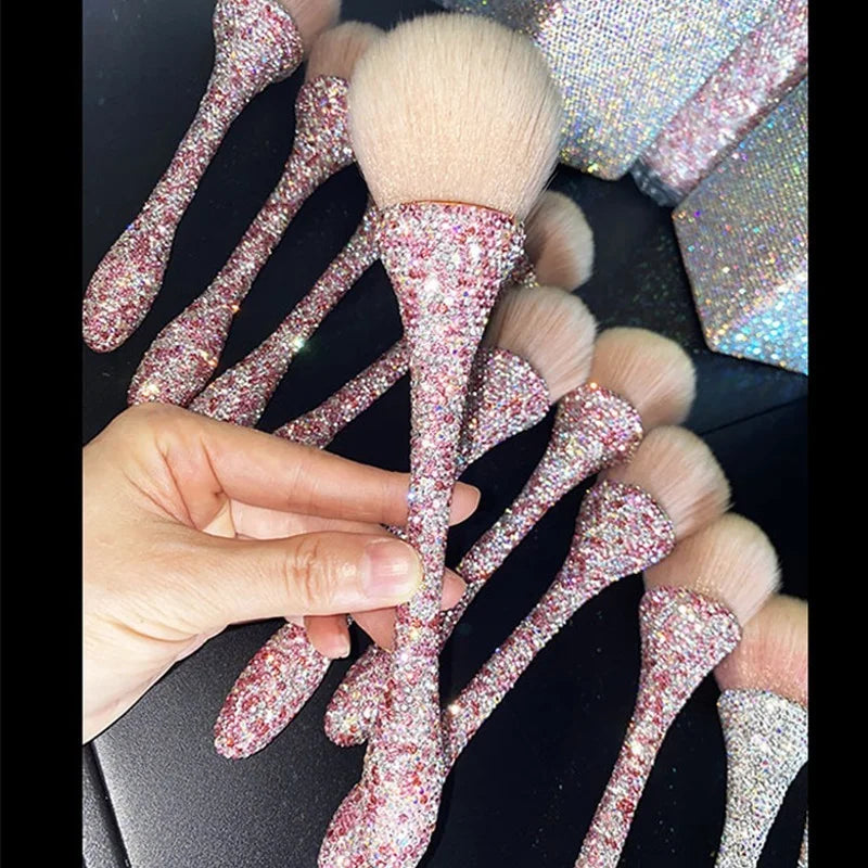 Gold Diamond Makeup Brushes Cosmetic Makeup Brushes