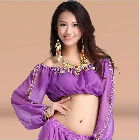 New Arrival Crystal Cotton And Mesh Belly Dance