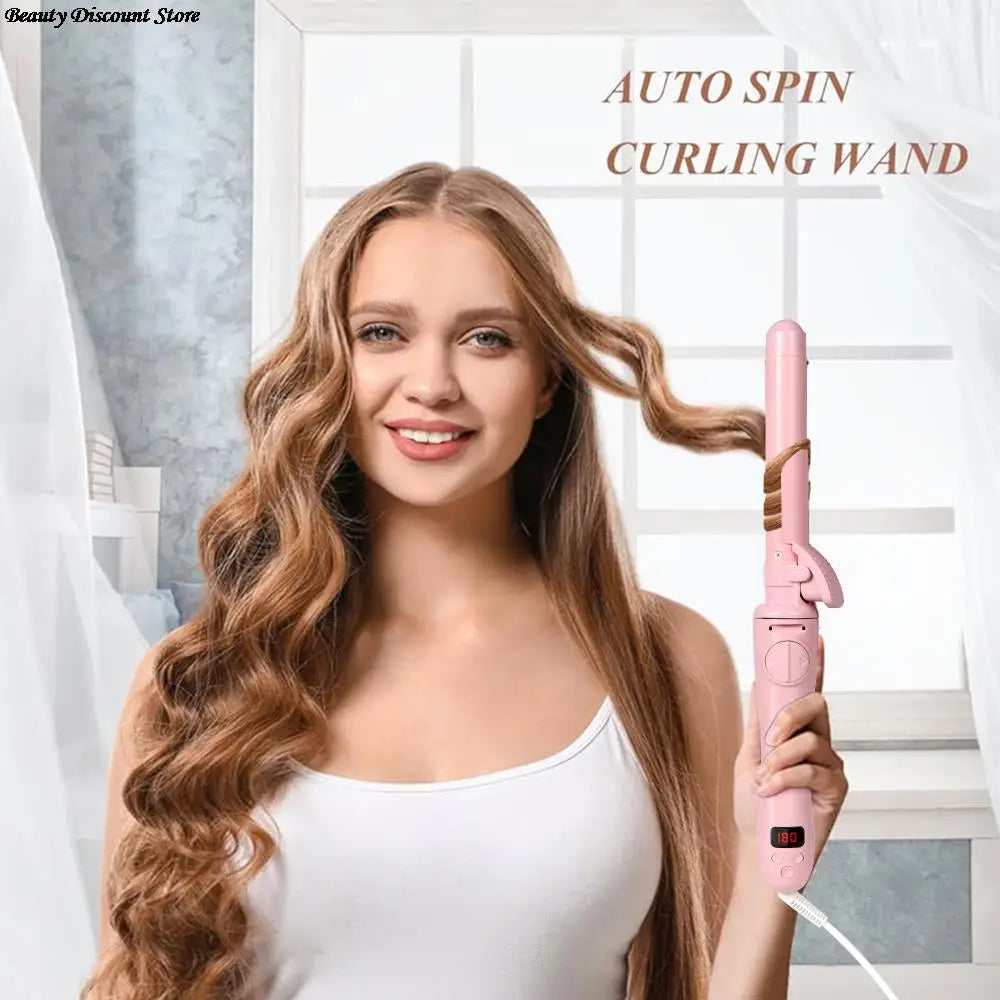 Rotating Curling Iron Lcd Ceramic Barrel Automatic Hair