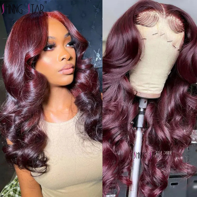 Hd Lace Frontal Human Hair Wigs Red