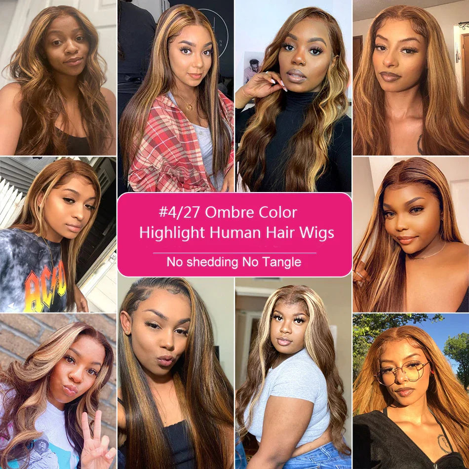 Highlight Lace Front Wig Highlight Straight