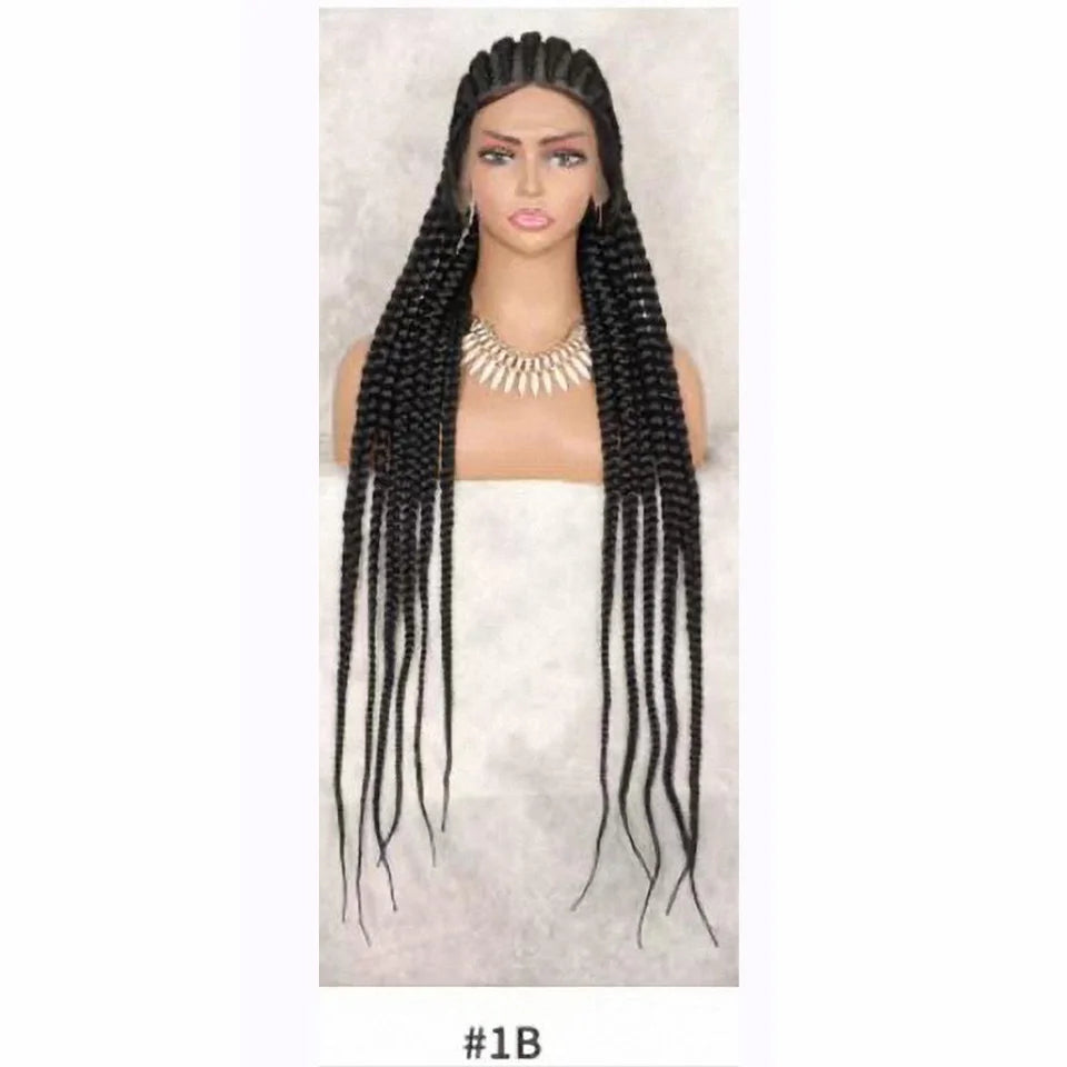 Long Synthetic Braids Full Lace Wig Heat Resistant