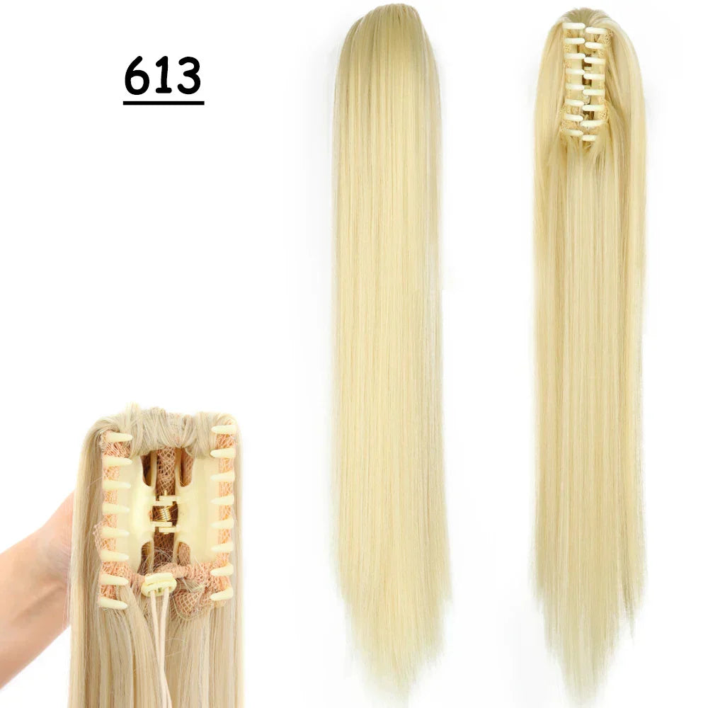 Synthetic Claw Clip On Ponytail Hair Extensions Long