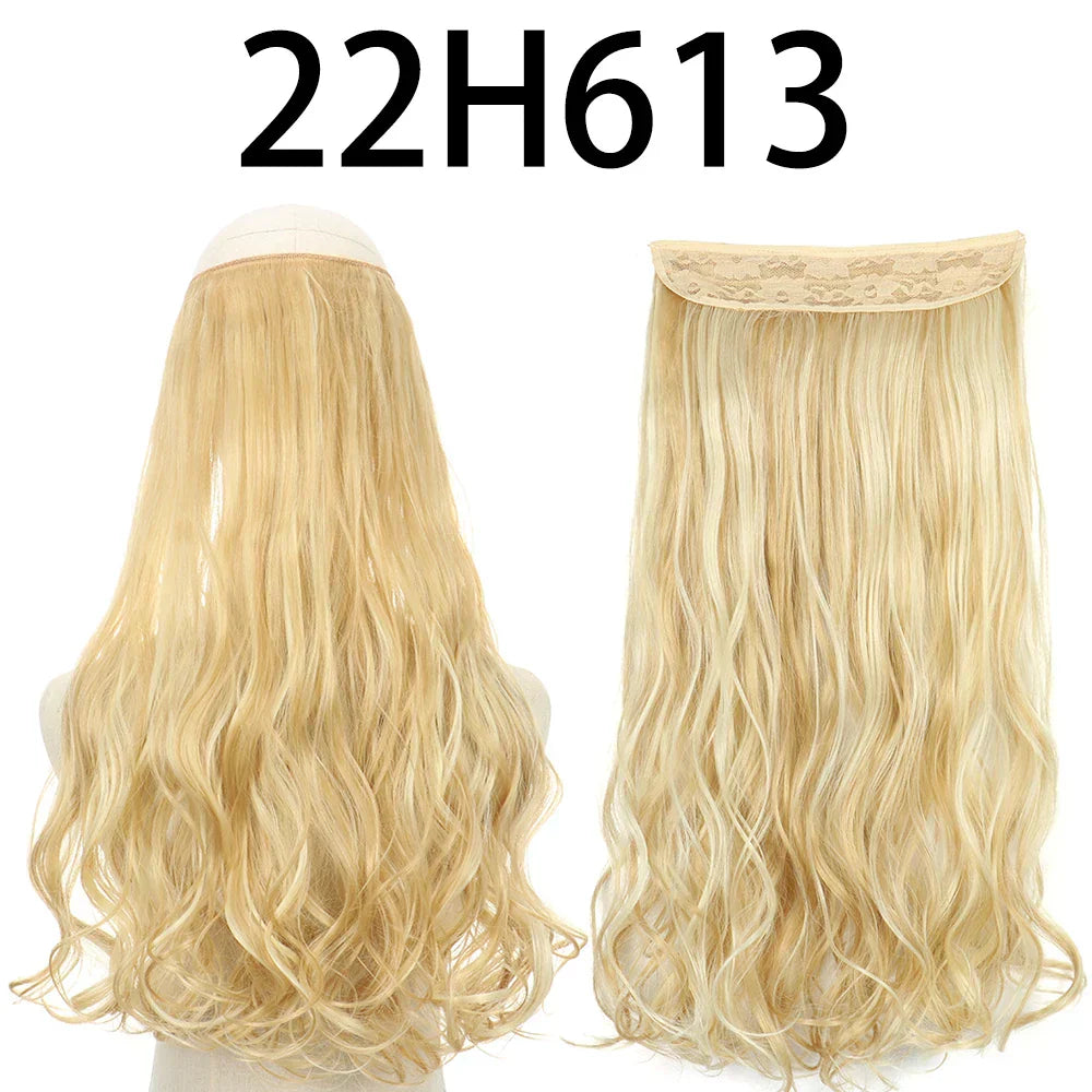 Hair Extensions No Clips Synthetic Fake Hair Ombre