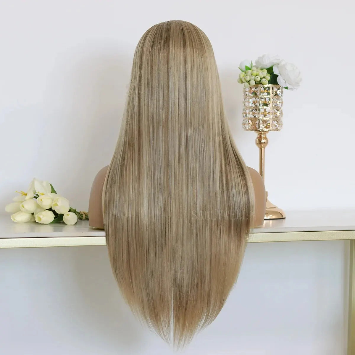 Highlight Brown X Lace Front Wig Synthetic Lace