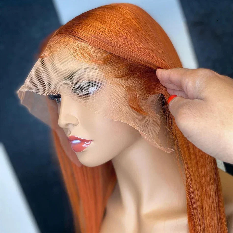 Ginger Orange Lace Front Human Hair Wigs X
