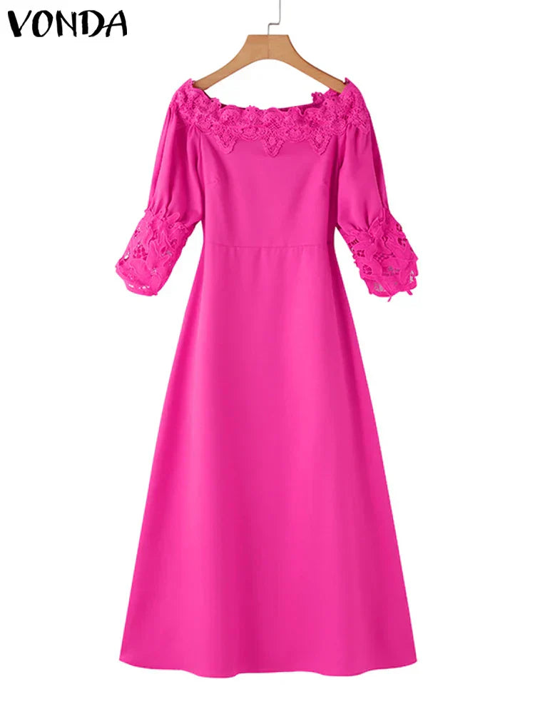 Vonda Women Off Shoulder Maxi Dress Bohemian