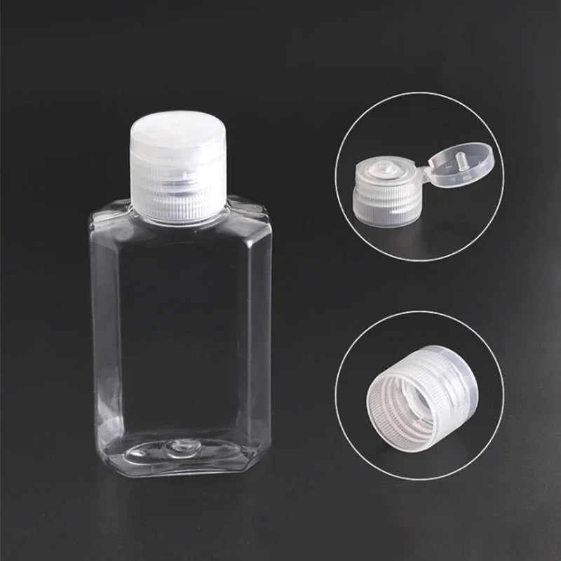 Transparent Bottle With Flip Cap Plastic Hand