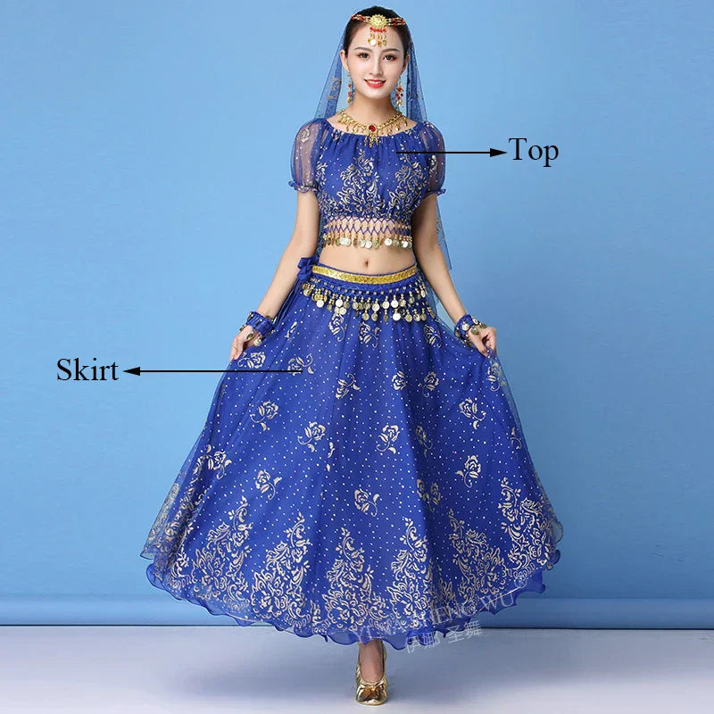 New Bollywood Costume Set Belly Dance Performance Clothes