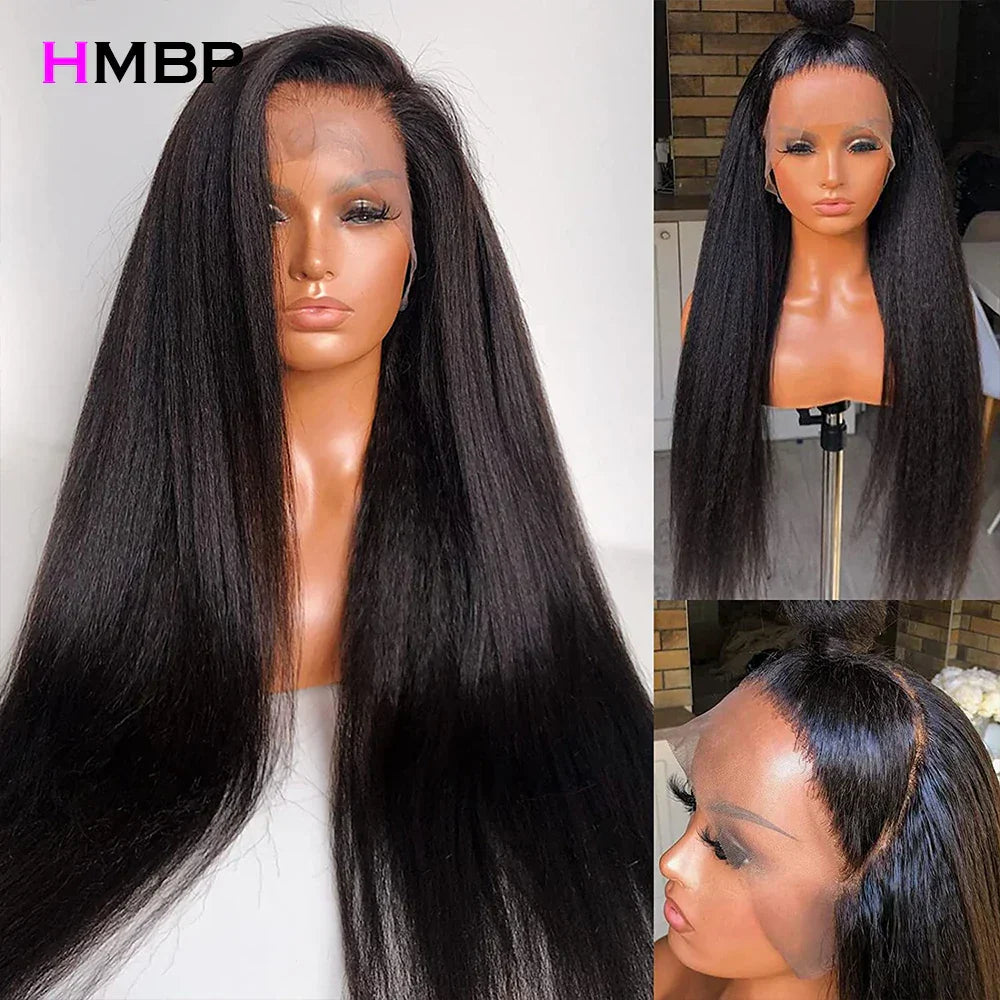 Kinky Straight Wig Glueless Full Lace Wig 13X6