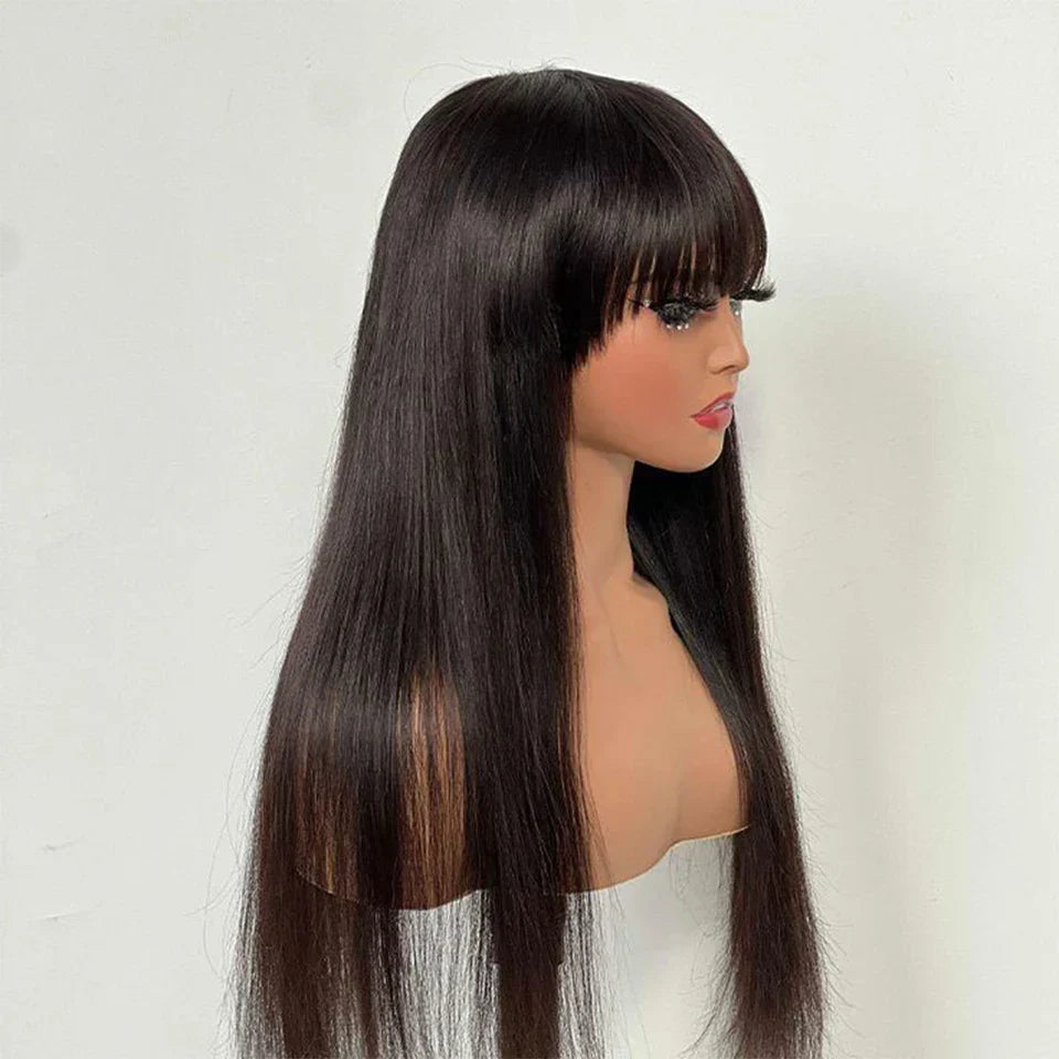 Wig With Bangs Fringe Wigs Human Hair Wig