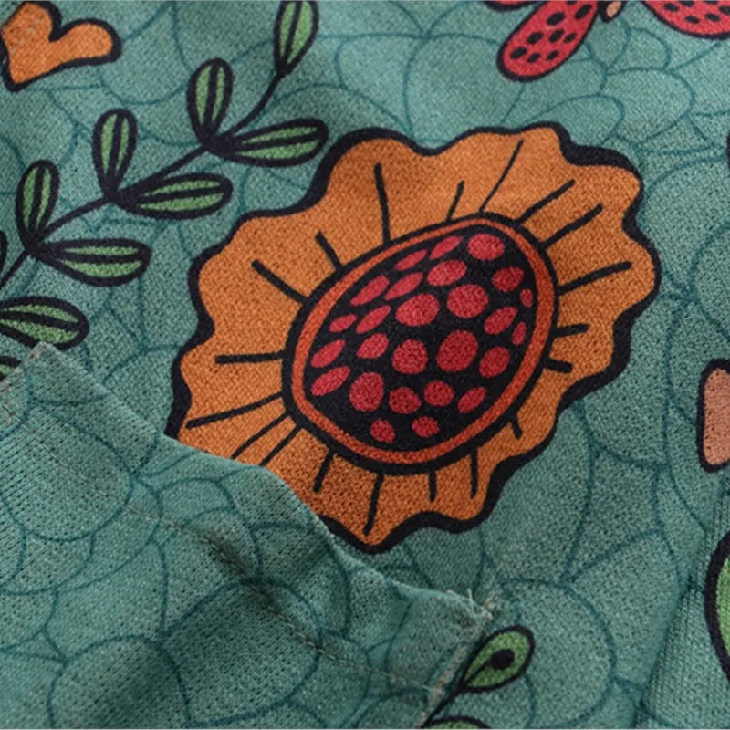 Plus Cardigan Women Spring Print V-Neck Two