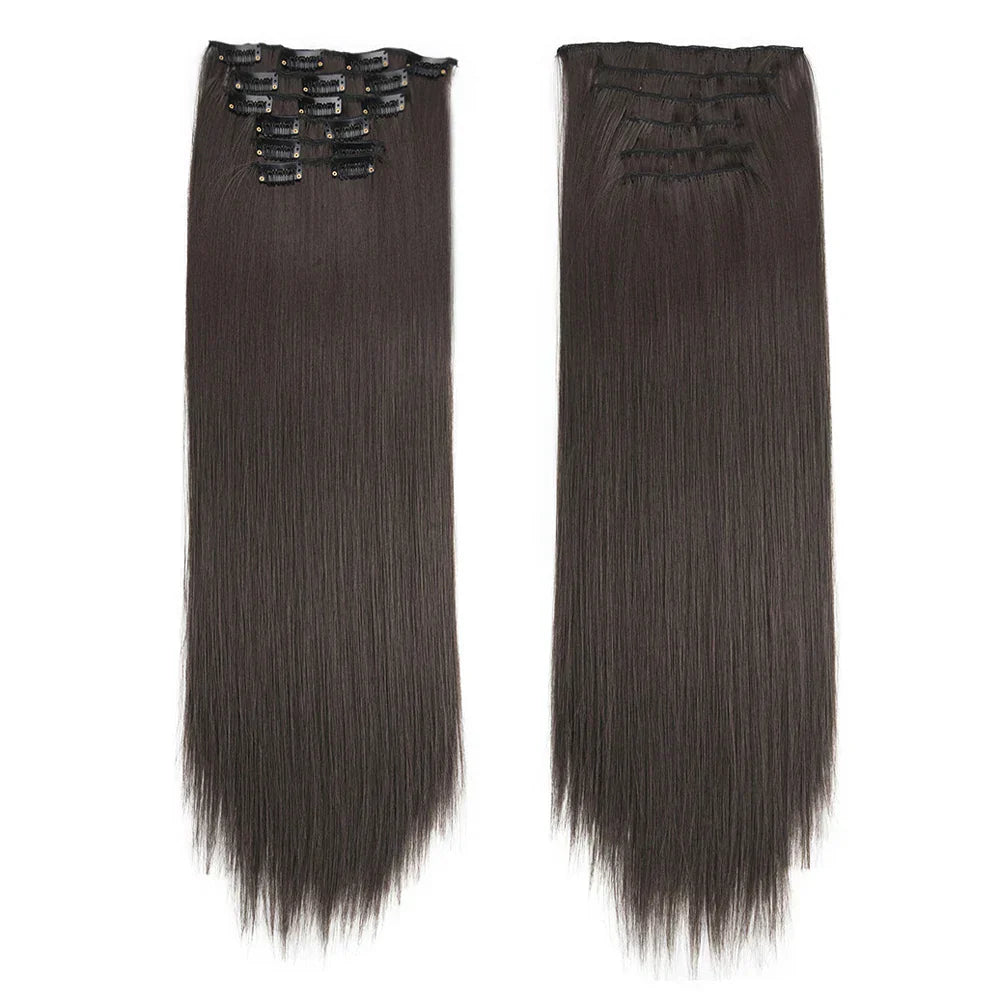 Synthetic Clip In Hair Extensions Pcs/Set Clips Long