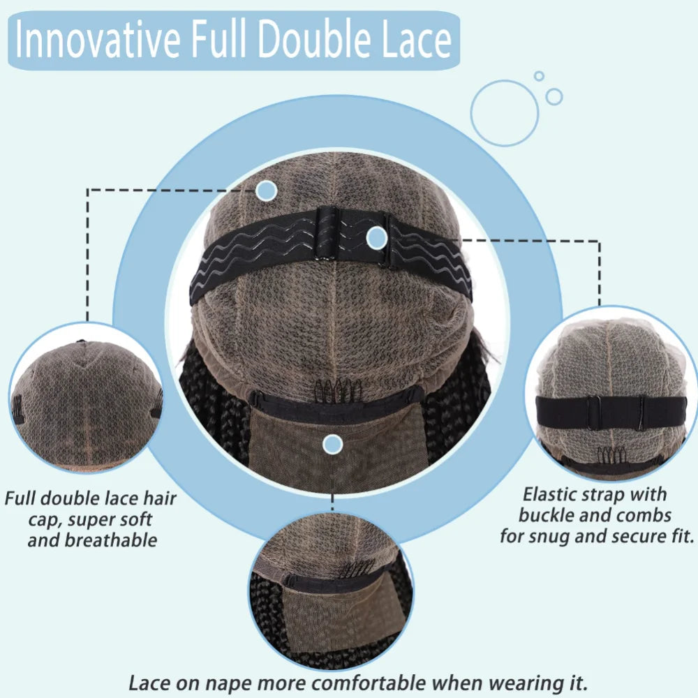 Full Lace Front Box Braided Synthetic Wigs