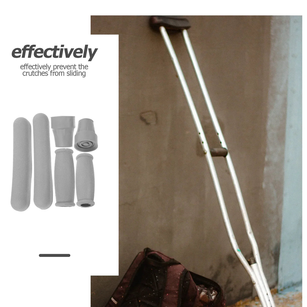 Set Walking Crutch Hand Grip Underarm Crutch Pad