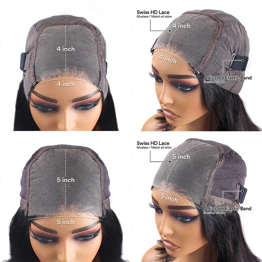 Deep Wave X Closure Glueless Wig Human Hair