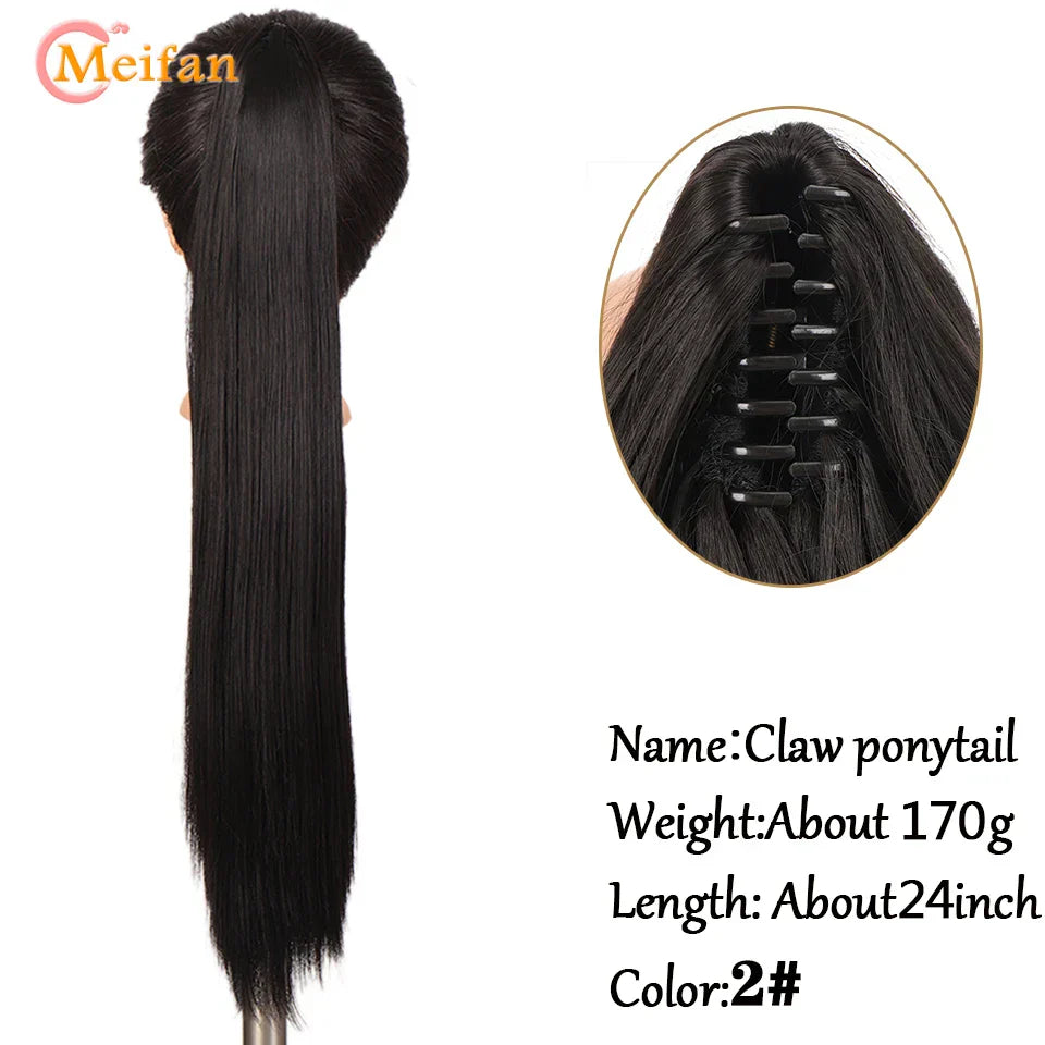 Meifan Long Synthetic Wavy Clip In Hair Ponytail