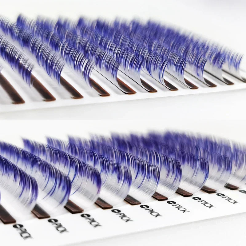 Ombre White Green Blue Purple Color Eyelash Extension