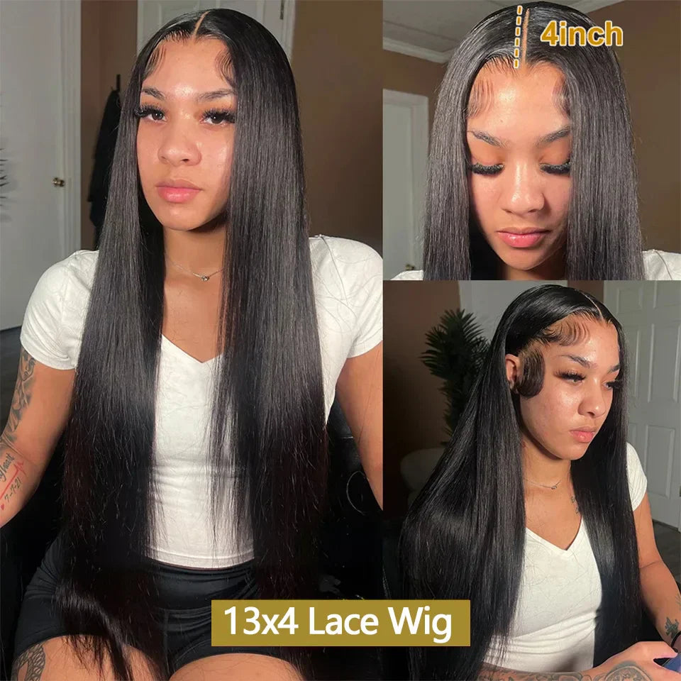 Straight Wigs Human Hair 13X4 Transparent Hd Lace