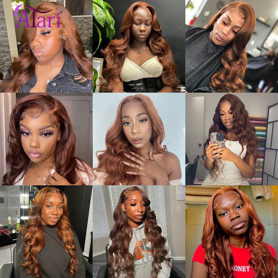 Copper Ginger Brown Body Wave Wigs Brazilian