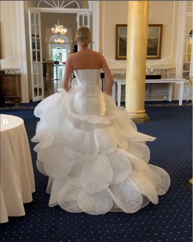 Qcenkeren Vestidos De Novia Strapless Wedding Dresses A-Line