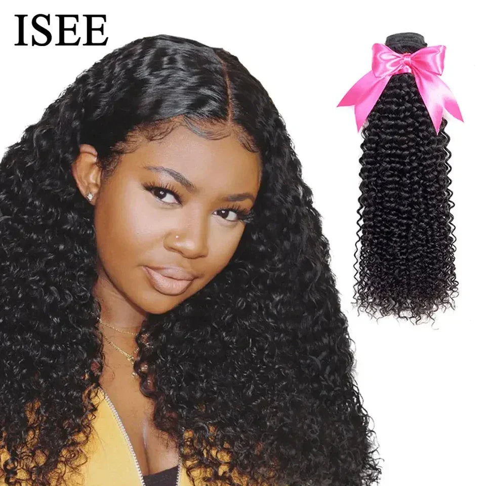 Isee Hair Mongolian Kinky Curly Hair Bundles