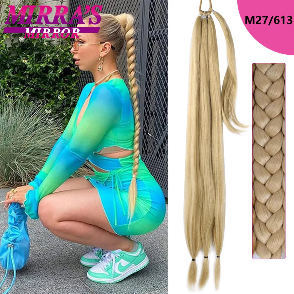 Long Diy Braided Ponytail Extension With Hair Tie