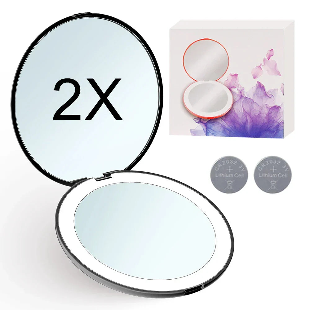 Mini Portable Folding Travel Pocket Makeup Mirror With