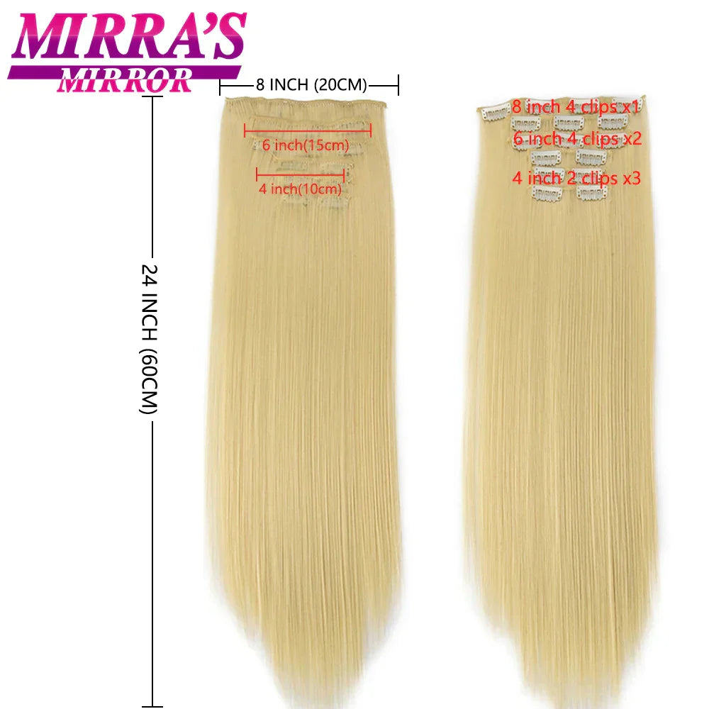 Synthetic Clip In Hair Extensions Pcs/Set Clips Long