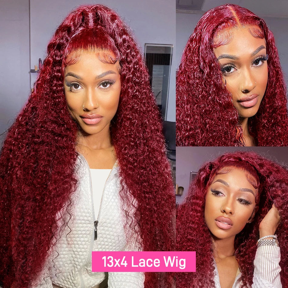 J Colored Lace Front Human Hair Wigs Deep