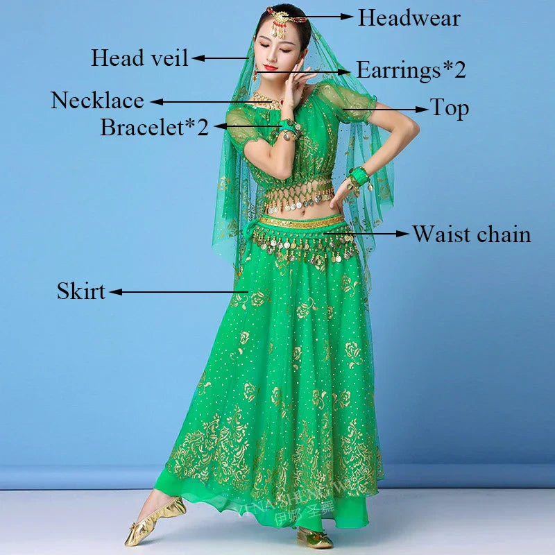 New Bollywood Costume Set Belly Dance Performance Clothes