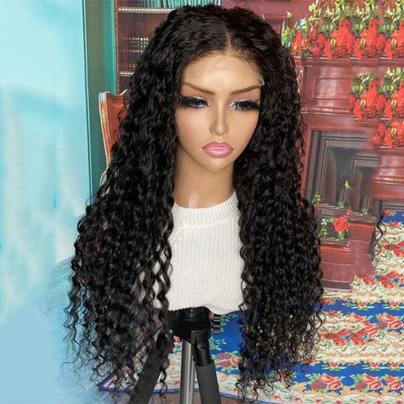 Density Black Glueless Soft Long Kinky Curly