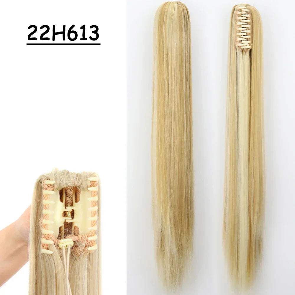 Synthetic Claw Clip On Ponytail Hair Extensions Long