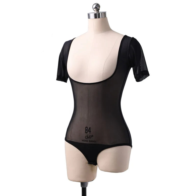 Long Sleeve Bodycon Gauze Top Sheer Pure Mesh