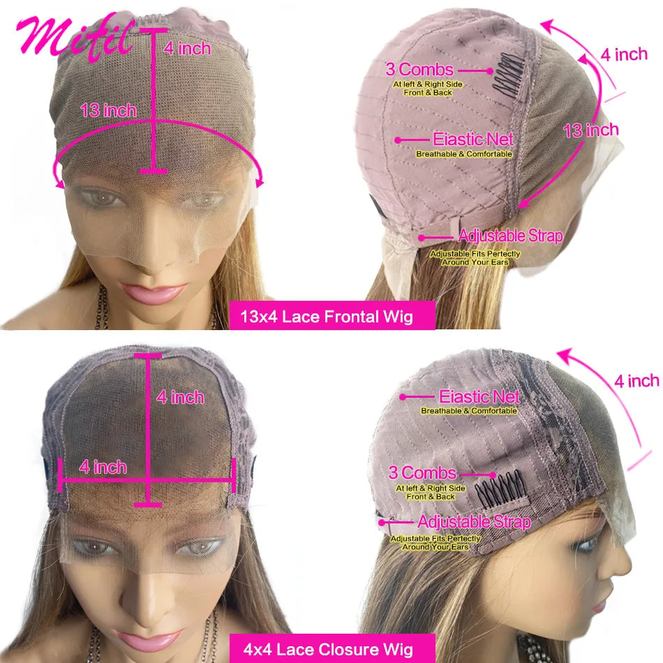 Hd Glueless 13X4 Highlight Wig Human Hair Body