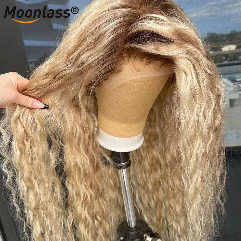T4 13X4 Lace Frontal Human Hair Wig Blonde