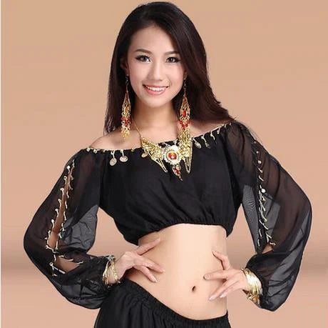 New Arrival Crystal Cotton And Mesh Belly Dance