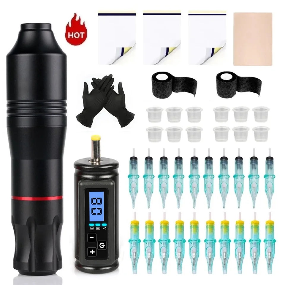 Tattoo Machine Kit Complete Rotary Tattoo Pen Dc