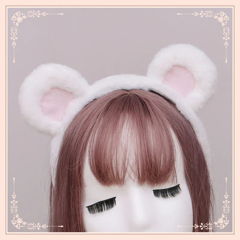 Lolita Plush Hair Hoop Animal Bear Ears Headwear