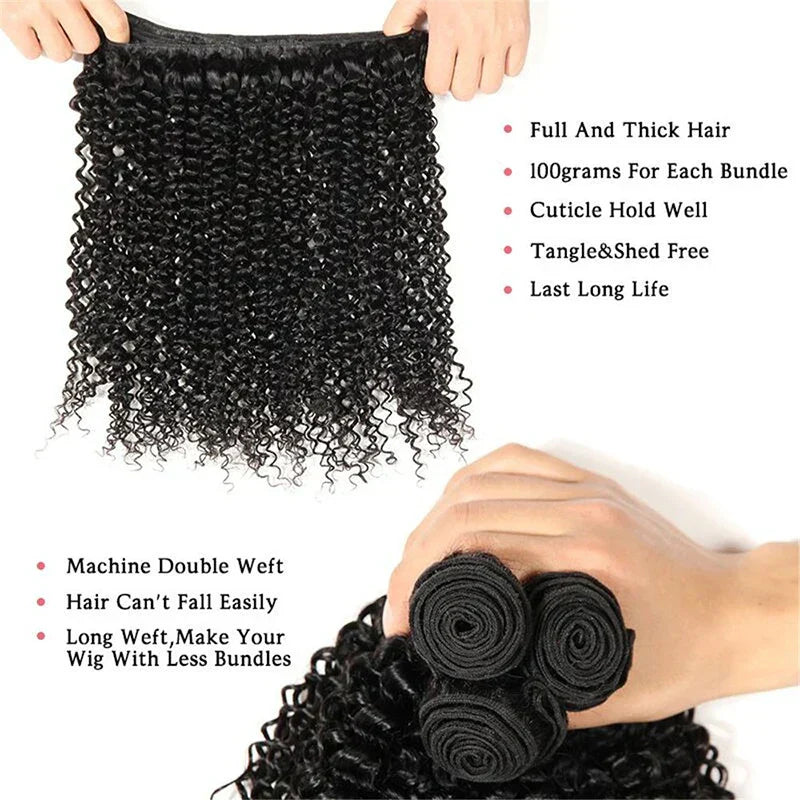 Human Hair Kinky Curly Bundles Raw Hair