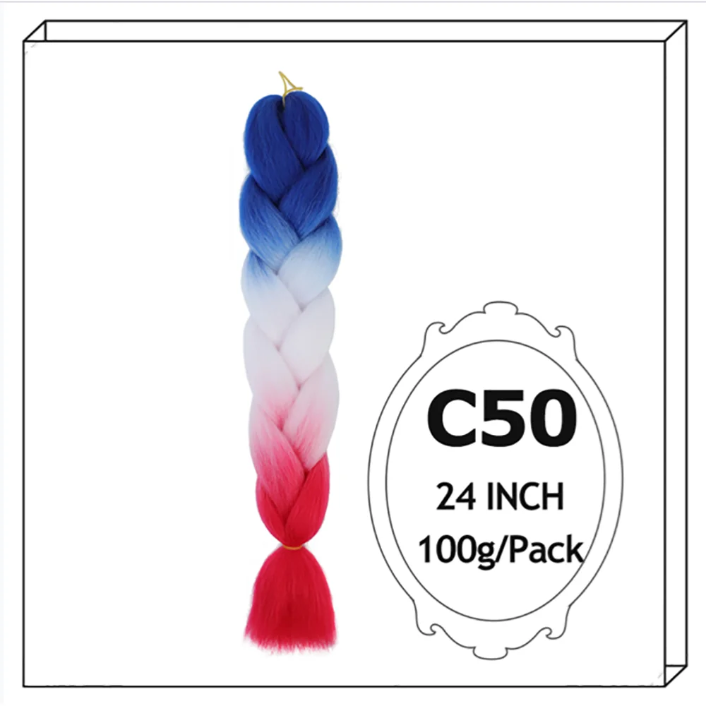 Synthetic Long Jumbo Ombre Braiding Hair For Women