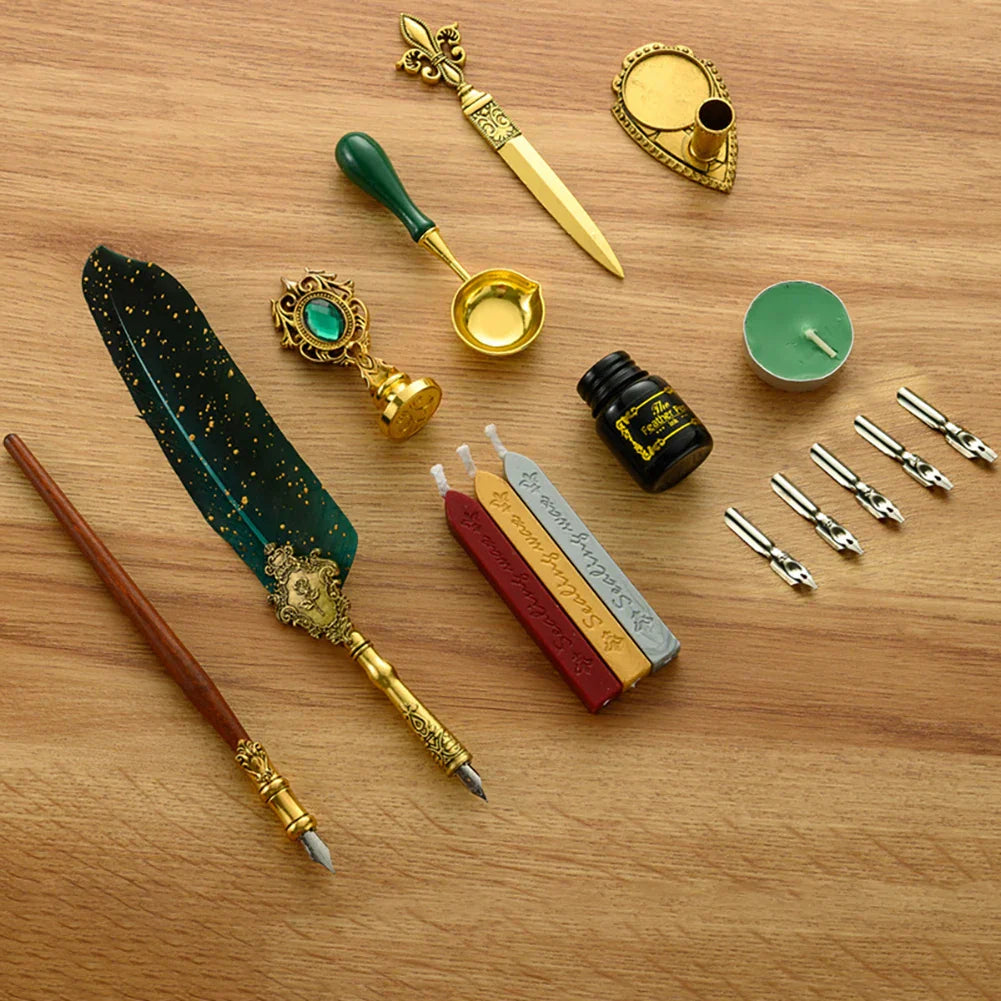 Retro Feather Pen Writing Ink