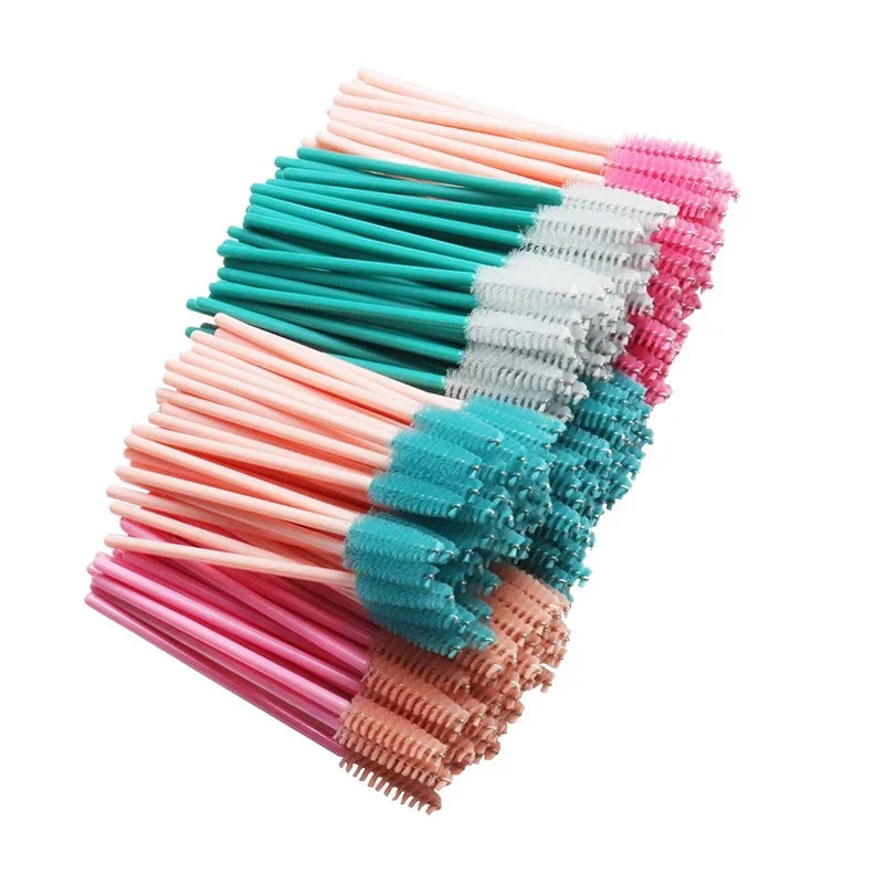 Disposable Mini Mascara Wands Applicator White Handle Eyelash
