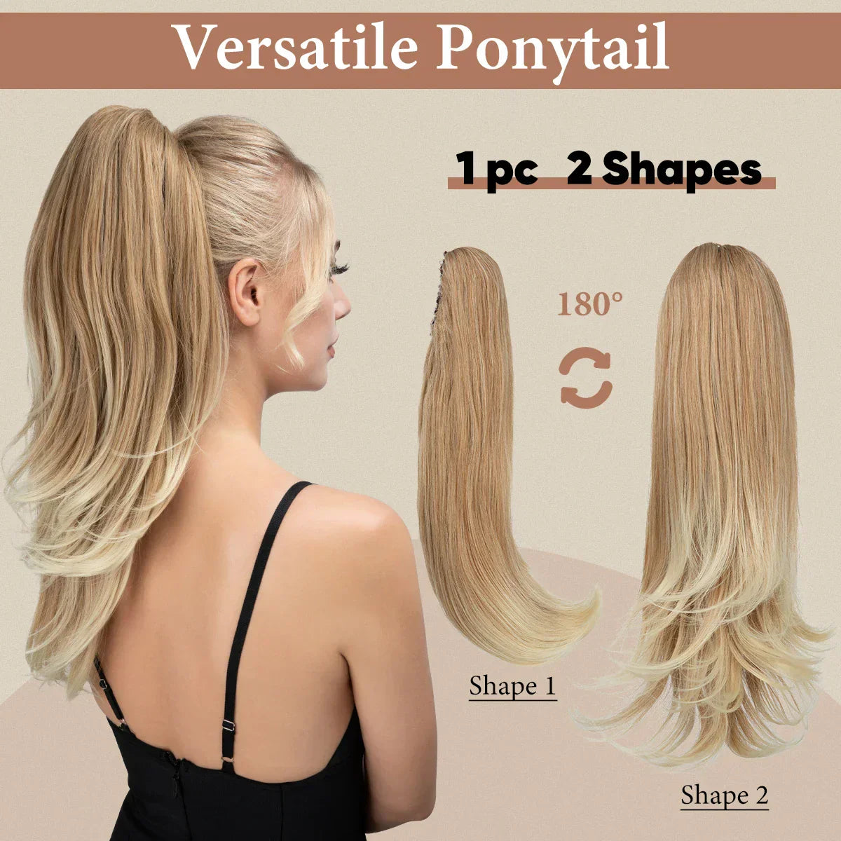 Synthetic Claw Clip In Ponytail Hair Extensions Hairpiece