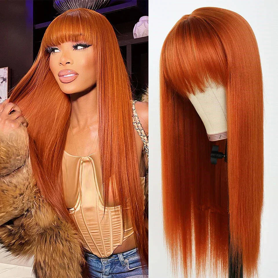 Uwigs Highlight Wig Human Hair Wigs With Bangs