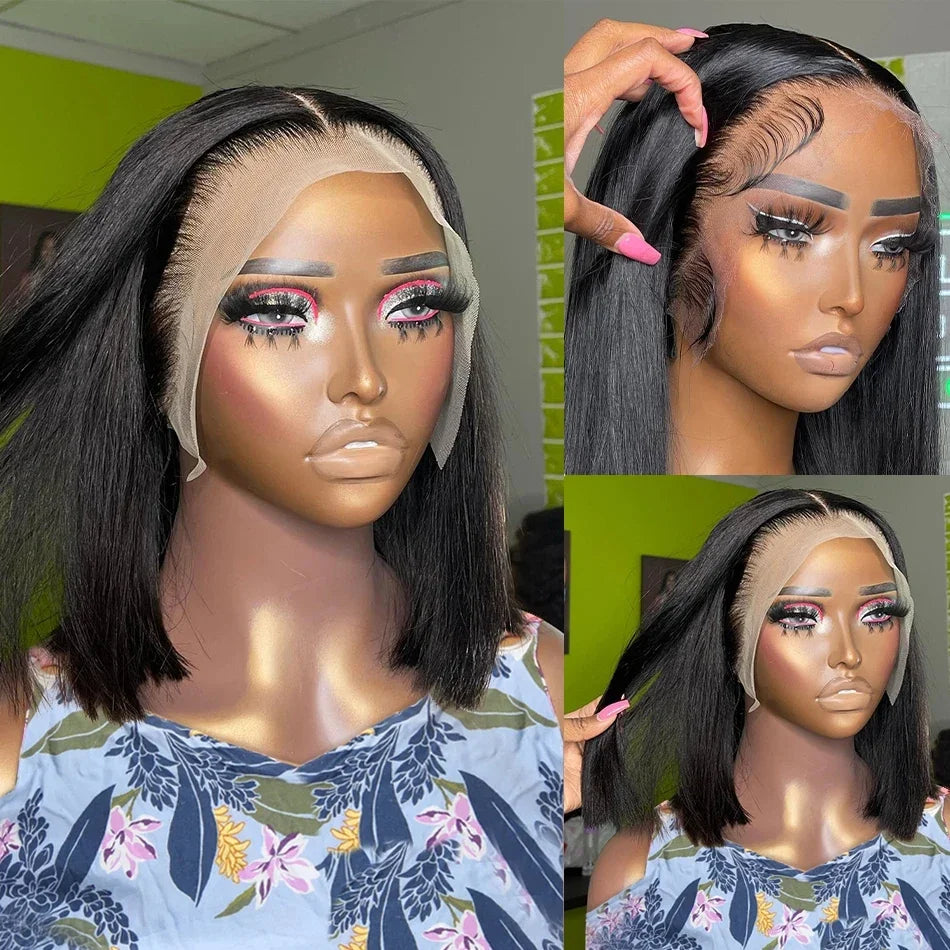 Straight Lace Frontal Bob Wig Pre Plucked