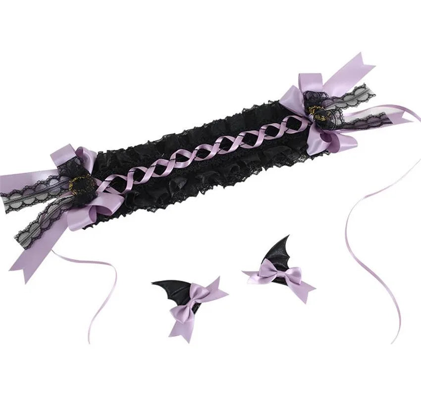 Gothic Black Bat Evil Hairpin Headband Halloween Cosplay